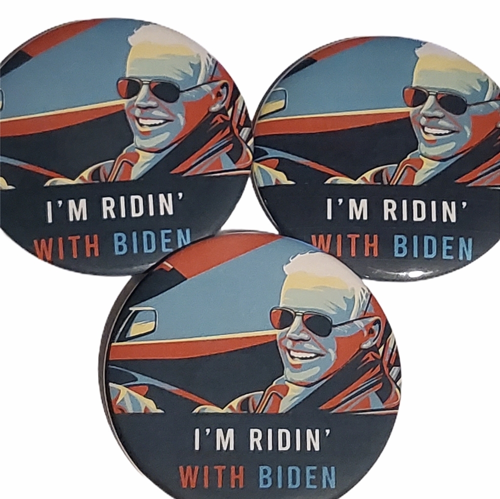 Lot of 3 I’m Ridin’ with Biden, 2.25 inch buttons